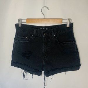 Mavi Distressed Cut Off Shorts Black Size 28